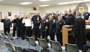 Delaware County President Judge Chad Kenney presided over swearing in ceremonies for officers and the board of Aston Township Fire Department #17. 